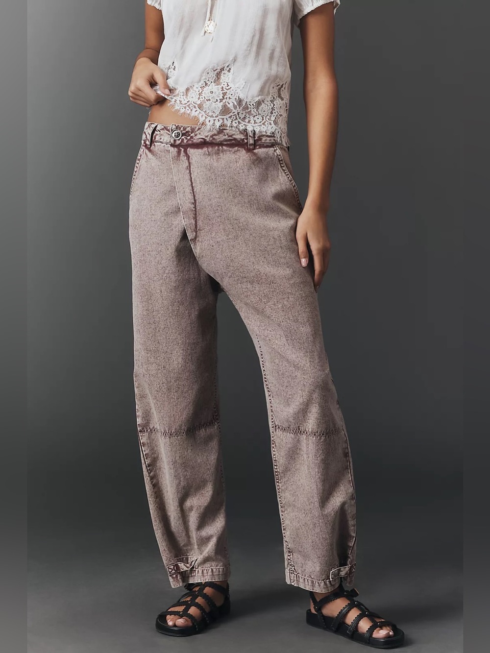 Pilcro Crossover Taper Pants - Taupe Feature - Sz 27 - NWOT - Original Packaging